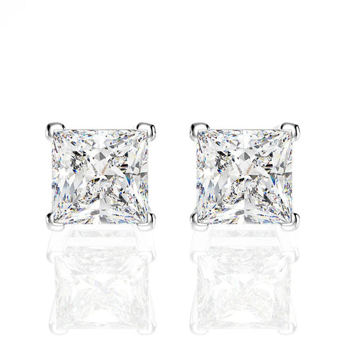 MJ-54 D Color Moissanite Lab Diamond Stud Earring For Women 925 Sterling Silver Wedding Engagement Ear Studs Jewelry